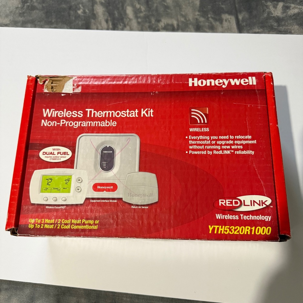 Honeywell Wireless Non Programmable Thermostat Kit RedLINK YTH5320R1000 Open Box